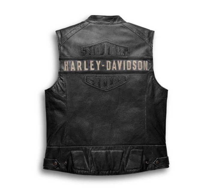 High-Quality Harley Davidson Sleeveless Motorcycle Cowhide Leather