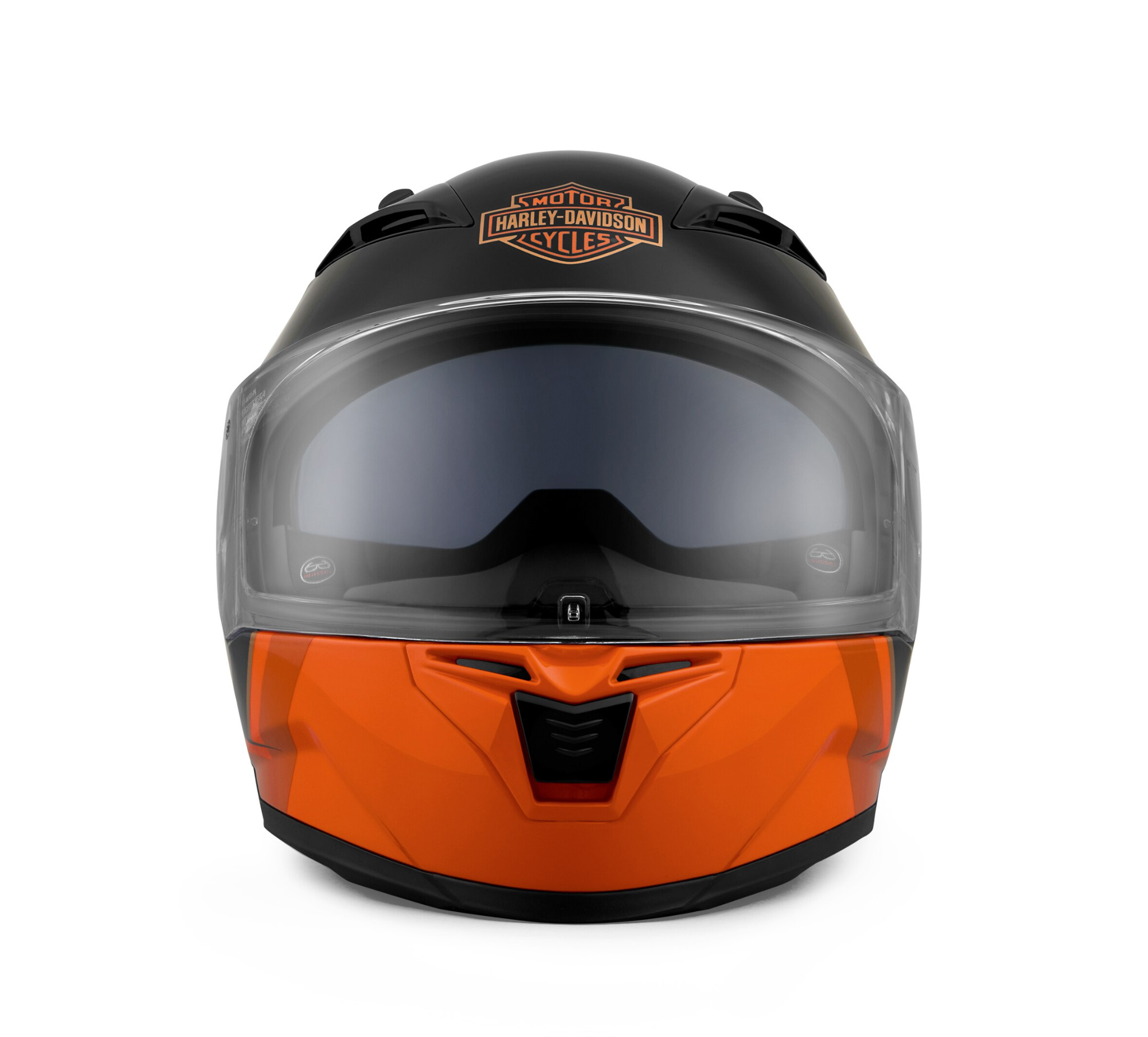 harley davidson orange and black helmet