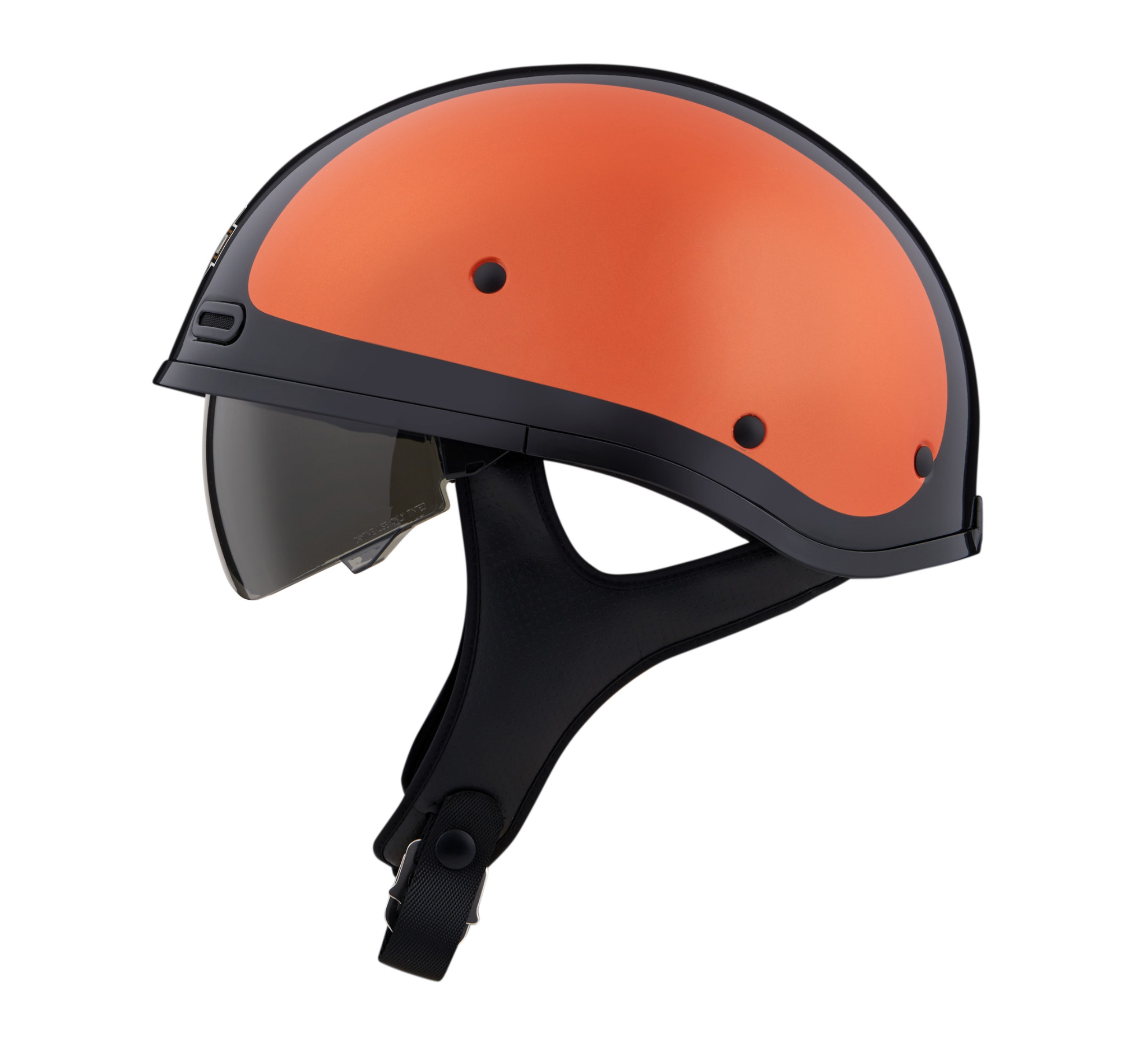 orange motorcycle half helmet