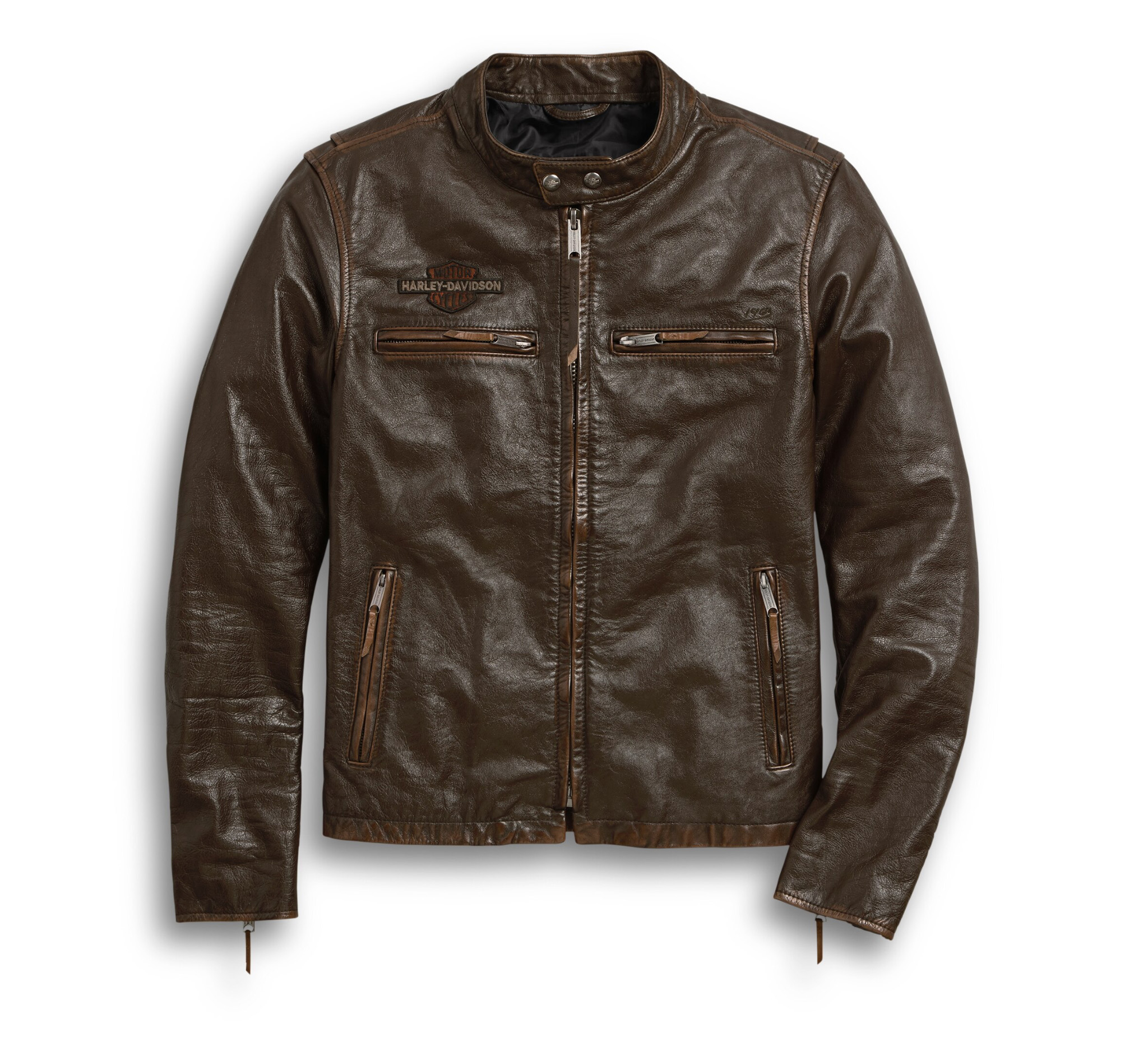 Men's Distressed Print Leather Jacket - Slim Fit | Harley-Davidson USA