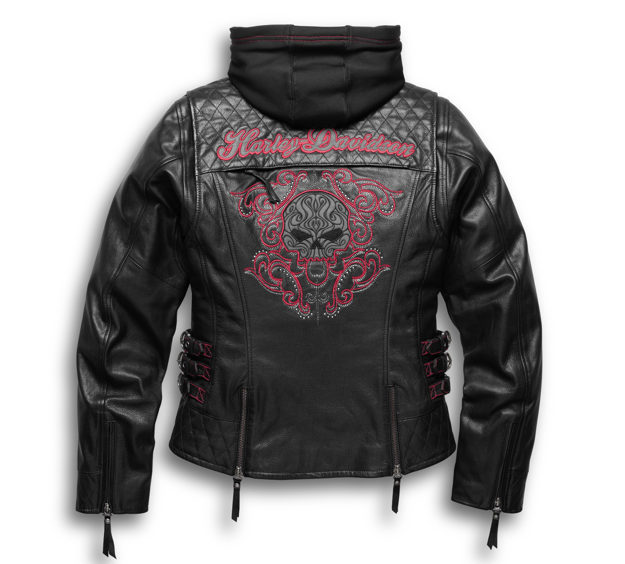 Womens skull 2025 leather jacket