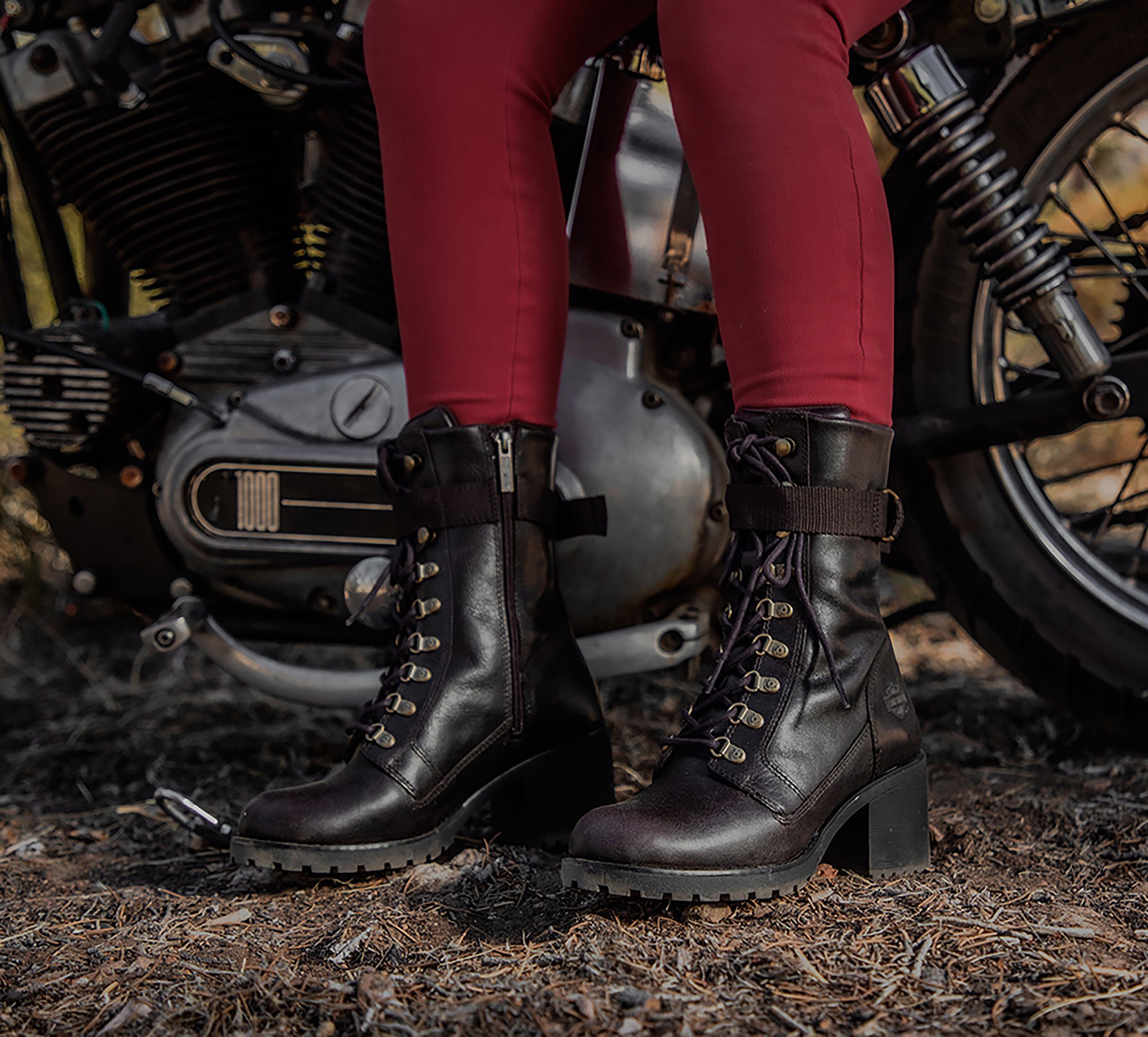Harley-Davidson® Women's Estelle Black 7-Inch Boots, 4-Inch Heels D85426 -  Wisconsin Harley-Davidson