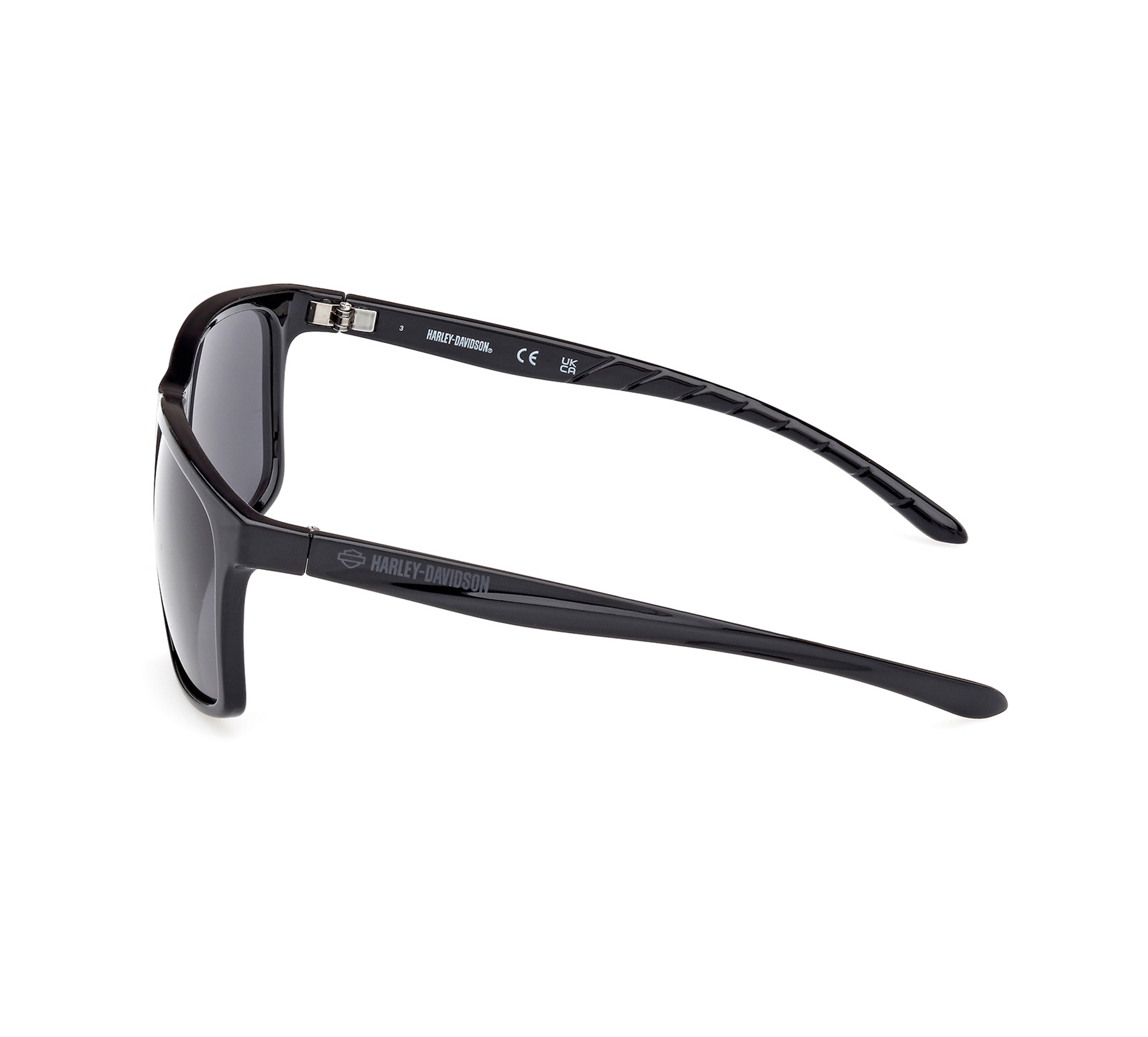 Casual Square Sunglasses - Smoked Shiny Black