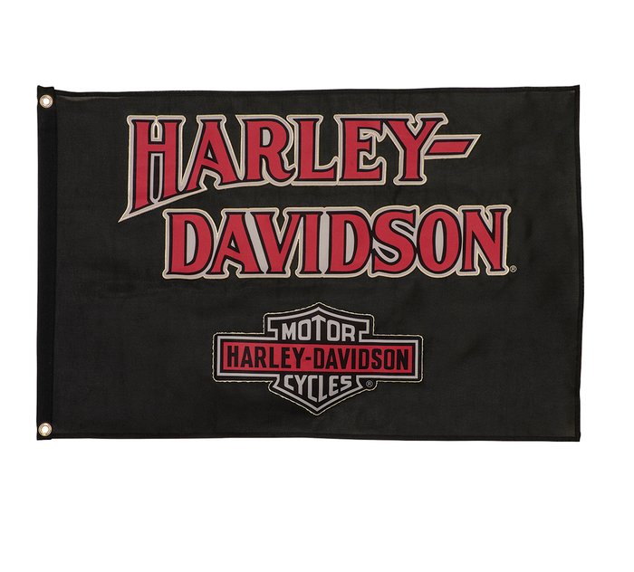 H-D Nostalgic Bar & Shield Small Flag 1