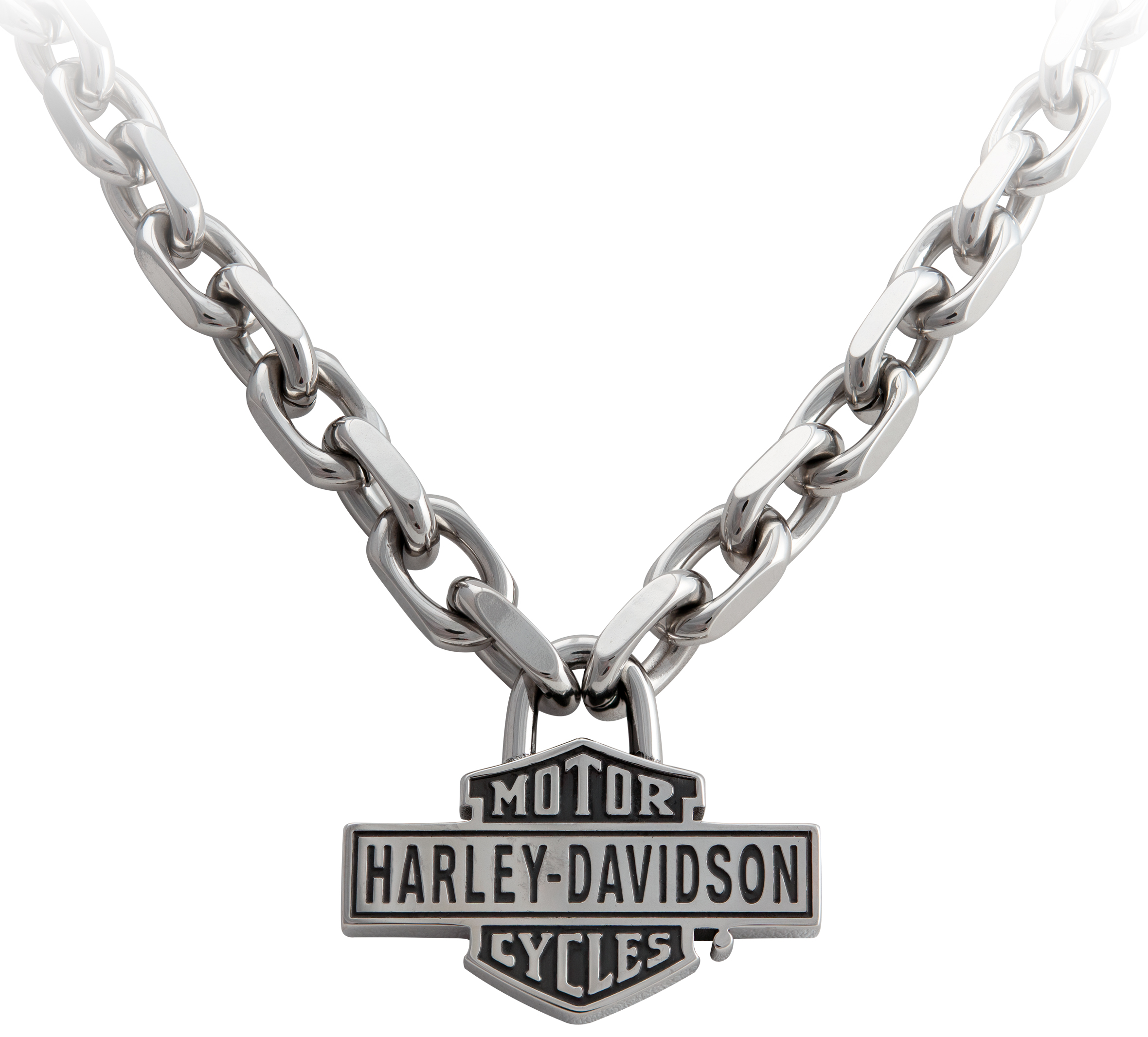 Men's Vintage Bar & Shield Large Link Necklace
