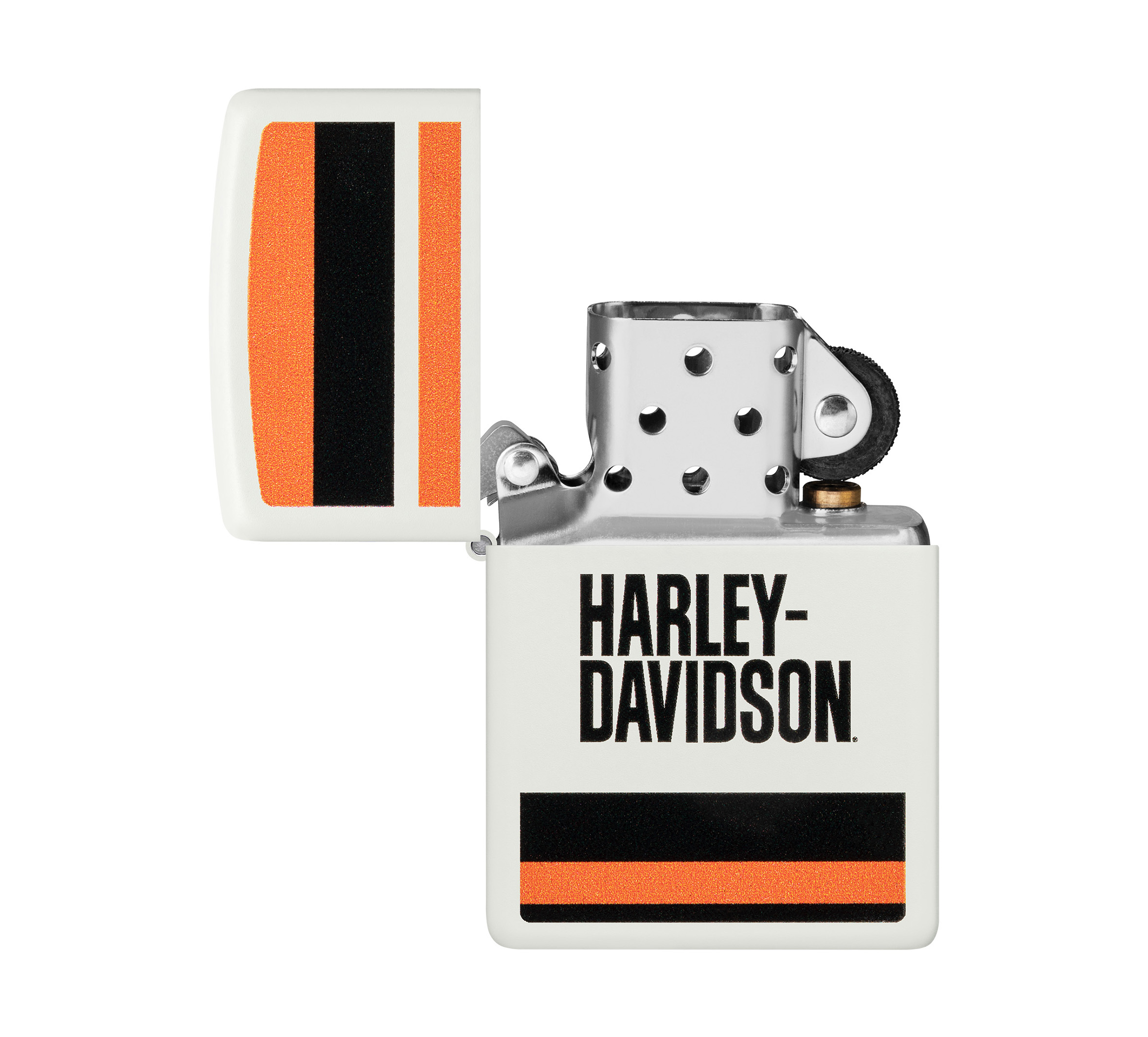Harley-Davidson Stripes Color Image White Matte Windproof Lighter