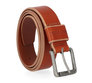 Men's Heritage Grooved Roller Leather Buckle Tan Belt