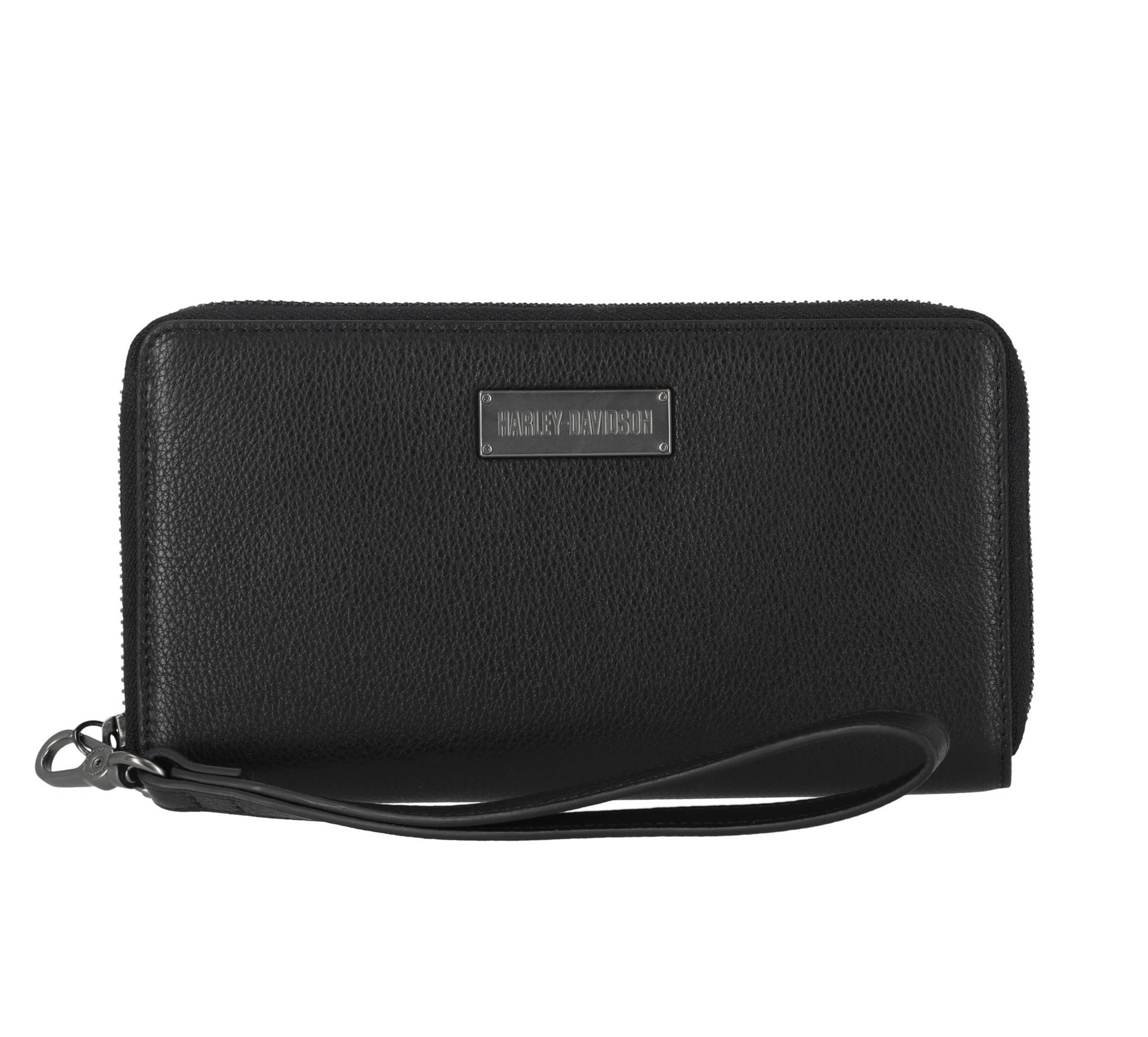 Women's Classic Leather Zip Around with Wristlet Wallet Black - Black ...