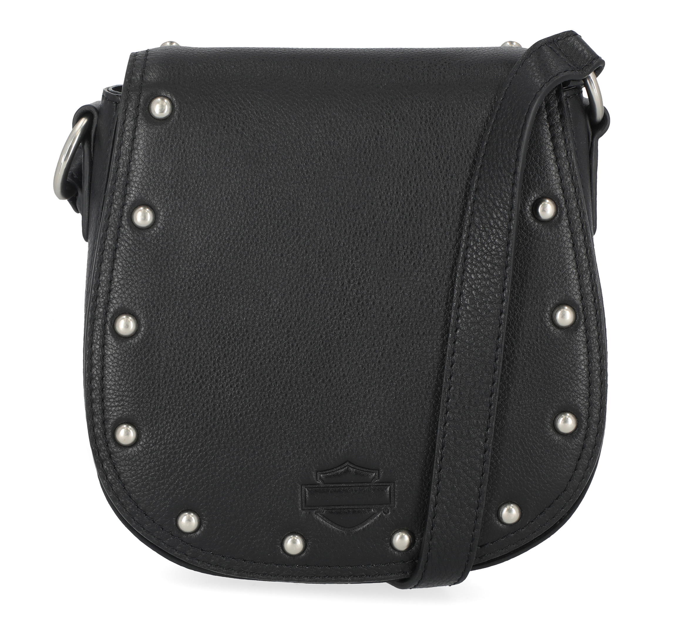 Women's Vintage Rivet Crossbody Bag Leather Black