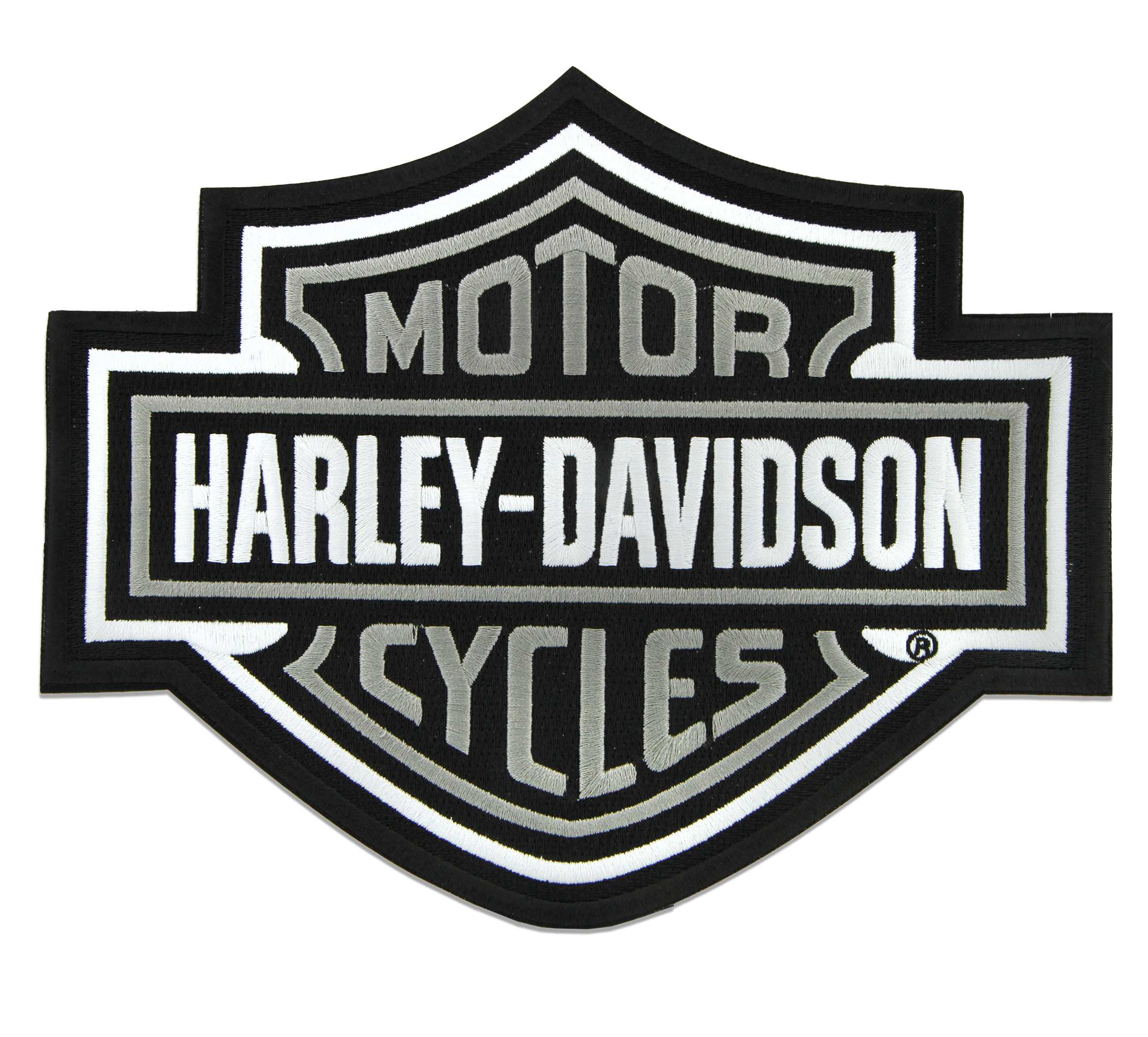 Harley-Davidson 4 inch Embroidered Black Bar & Shield Logo Emblem Sew-On  Patch