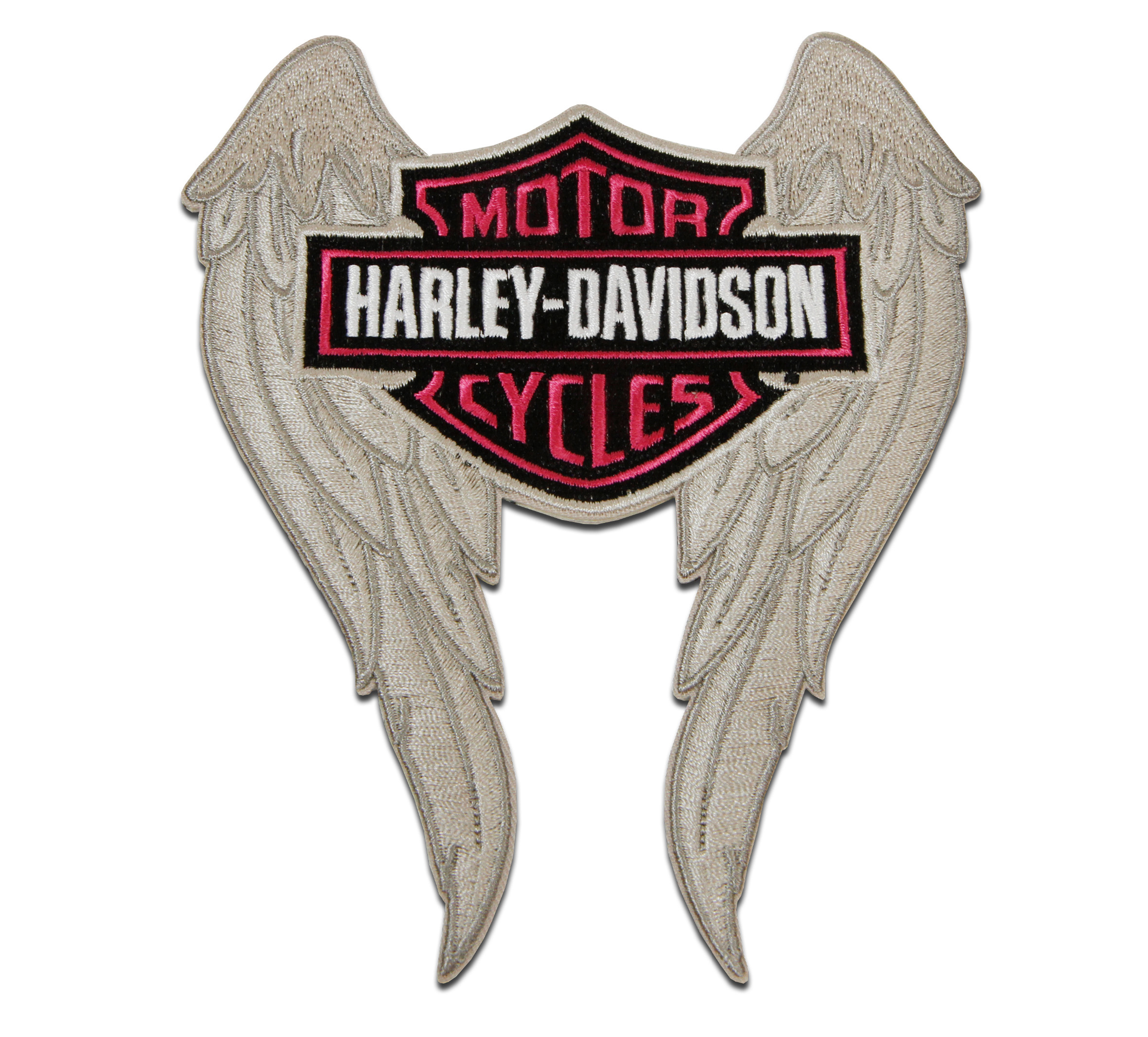 Harley Davidson Orange Classic HD Logo with Wings Sew-on Patch - Embroidery