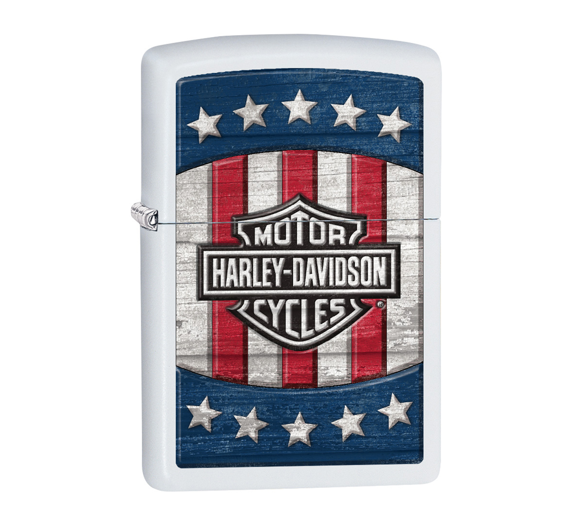 Harley Davidson Star & Stripes Color Image White Matte Windproof