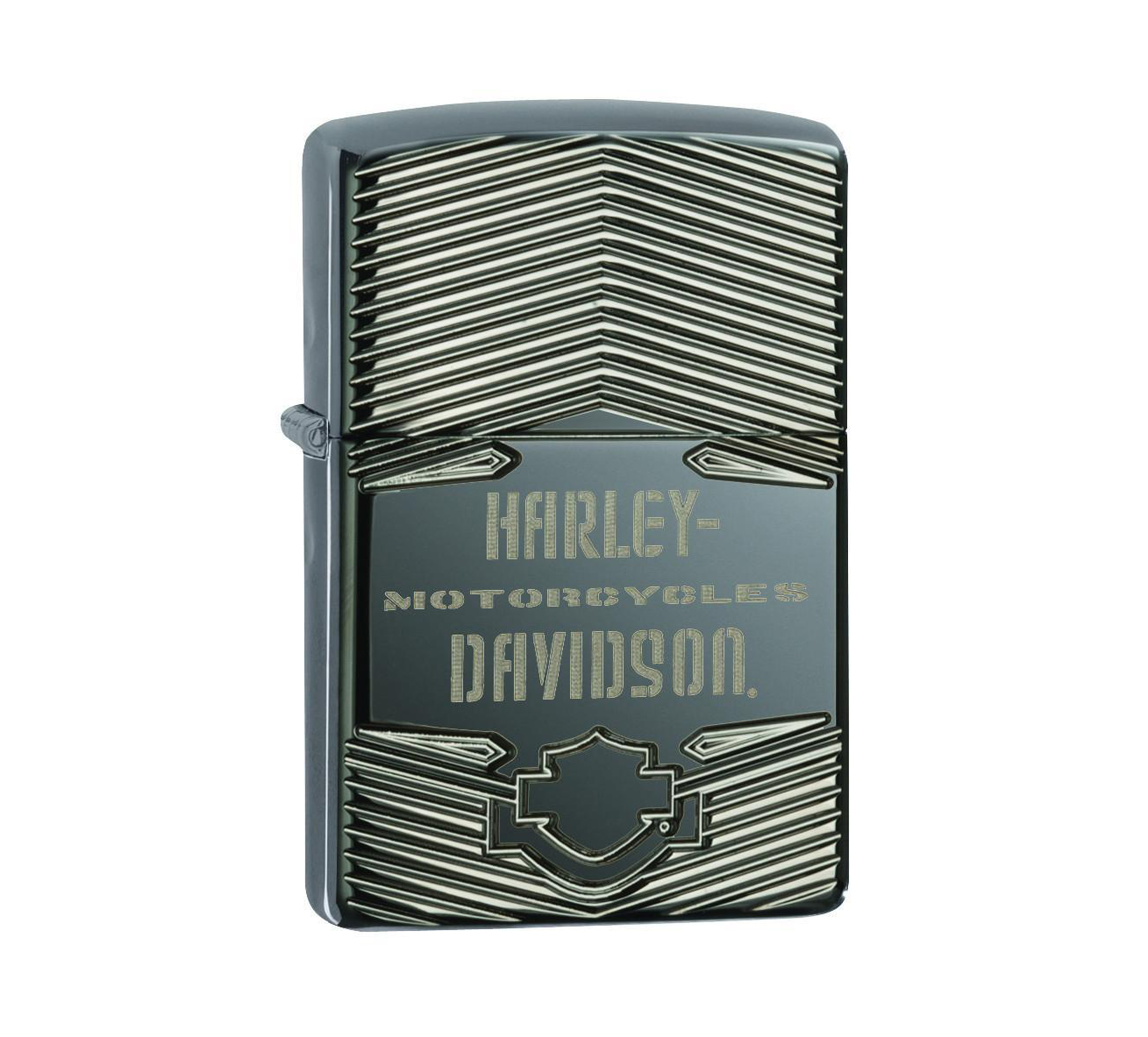 Harley Davidson Armor Black Ice Deep Carve Engrave Windproof 