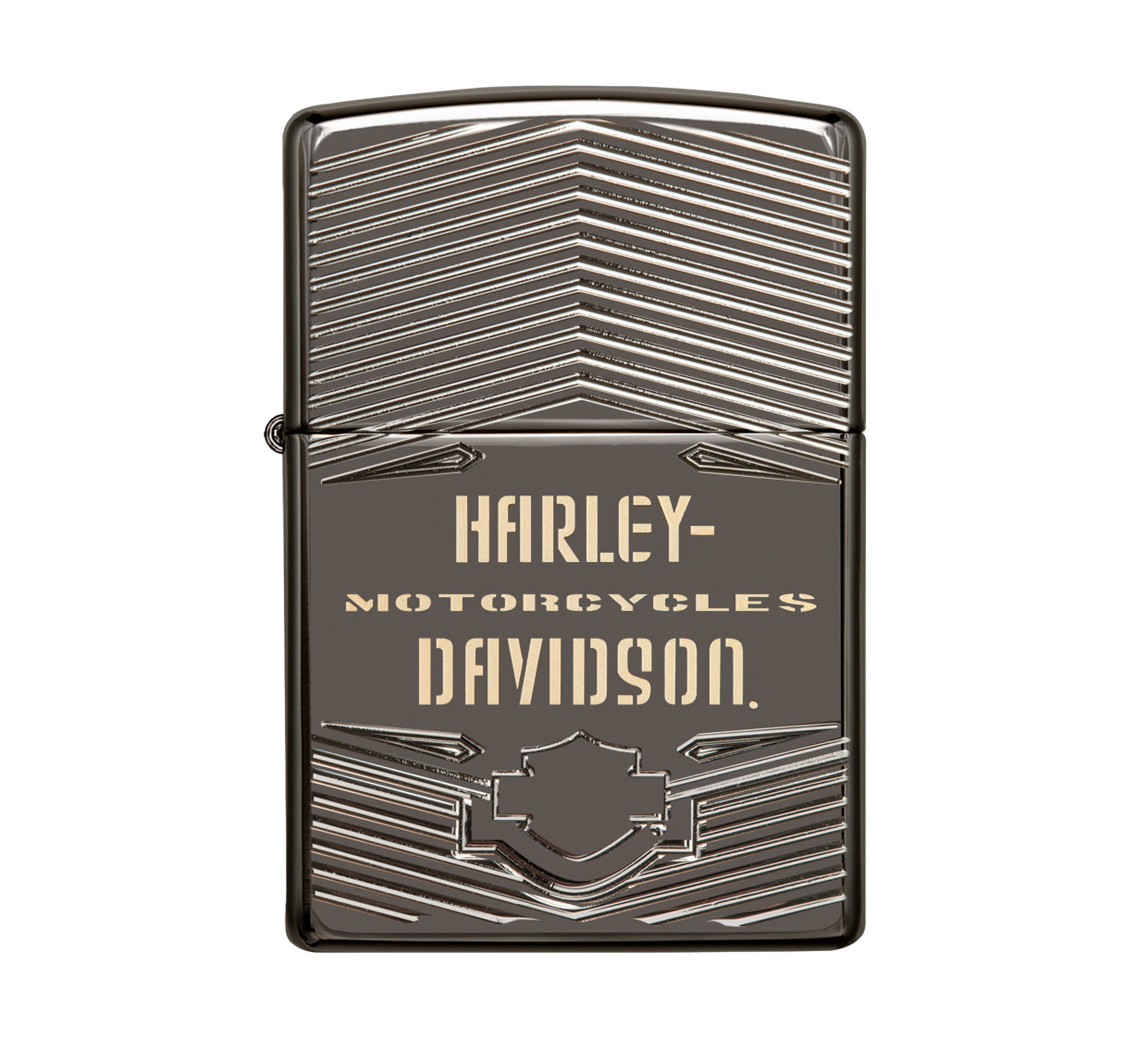 Harley Davidson Armor Black Ice Deep Carve Engrave Windproof Lighter