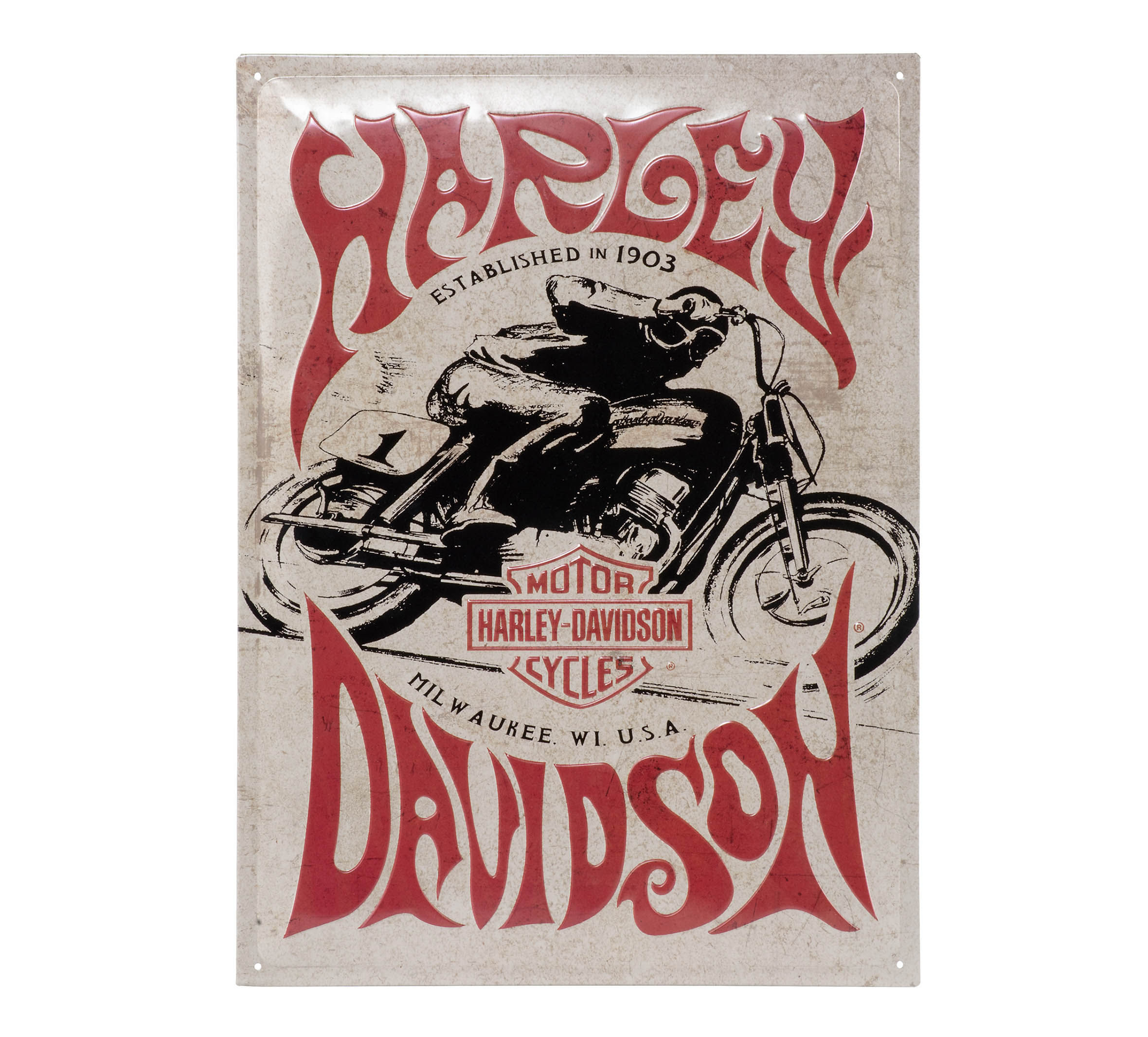 1970's Racer Tin Sign | Harley-Davidson USA