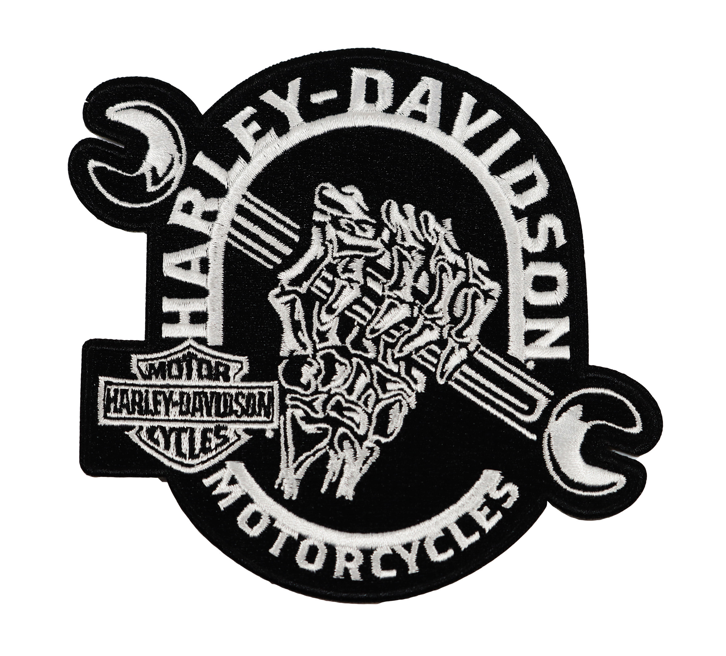 Harley-Davidson 4 inch Embroidered Orange Bar & Shield Logo Emblem Sew-On  Patch