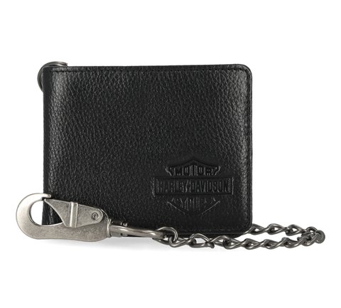 Leather Wallet Chain With Oval Clip, Men's Leather Accessories