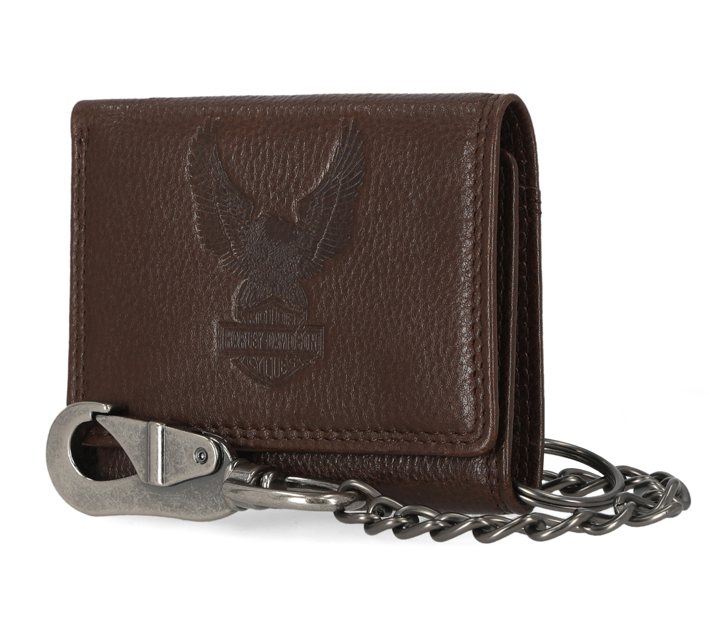 Mens Eagle Trifold Wallet Snap With Chain | Harley-Davidson USA