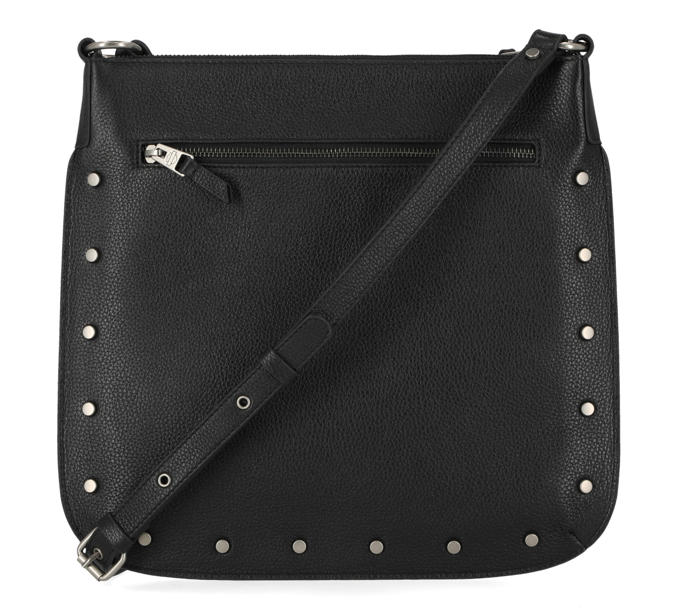 Womens Flat Stud Crossbody Bag Black Harley Davidson USA