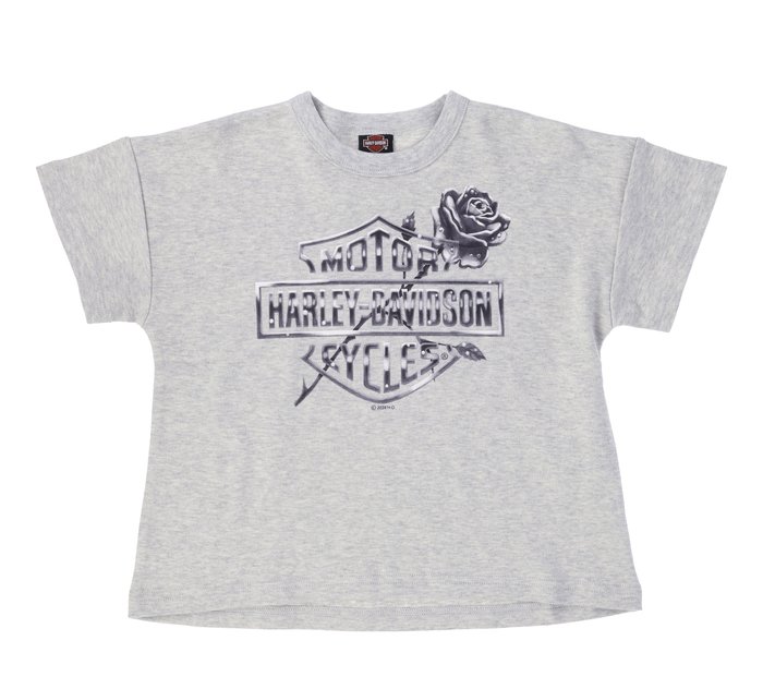 Girls Rally Collection Square Tee  in Heather Grey 1