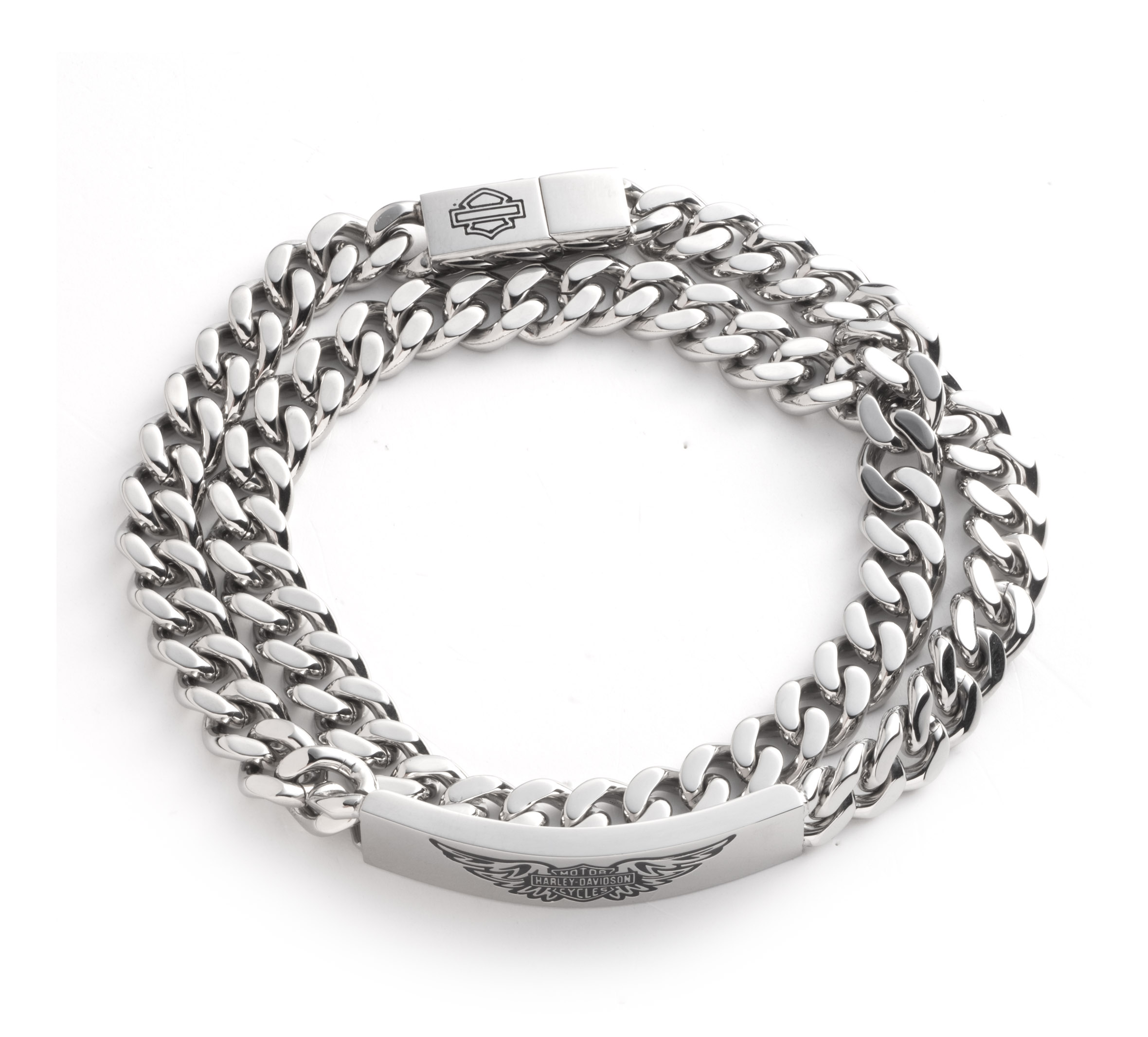 Harley Davidson ® by Mod Jewelry® Wide Primary Bike Chain Stainless Steel Men's  Bracelet HSB0146