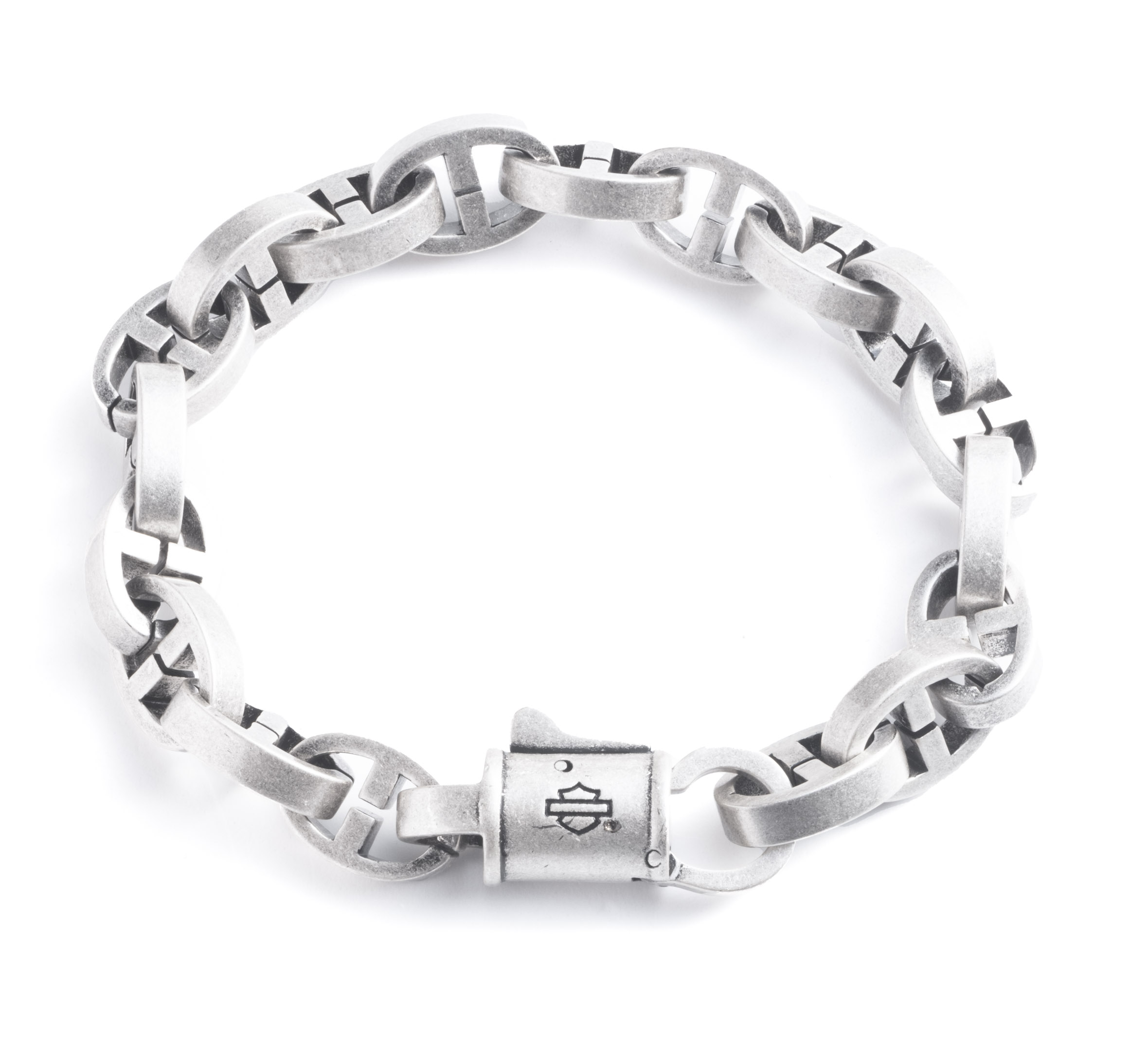 Wide double link Harley Davidson bracelet for men