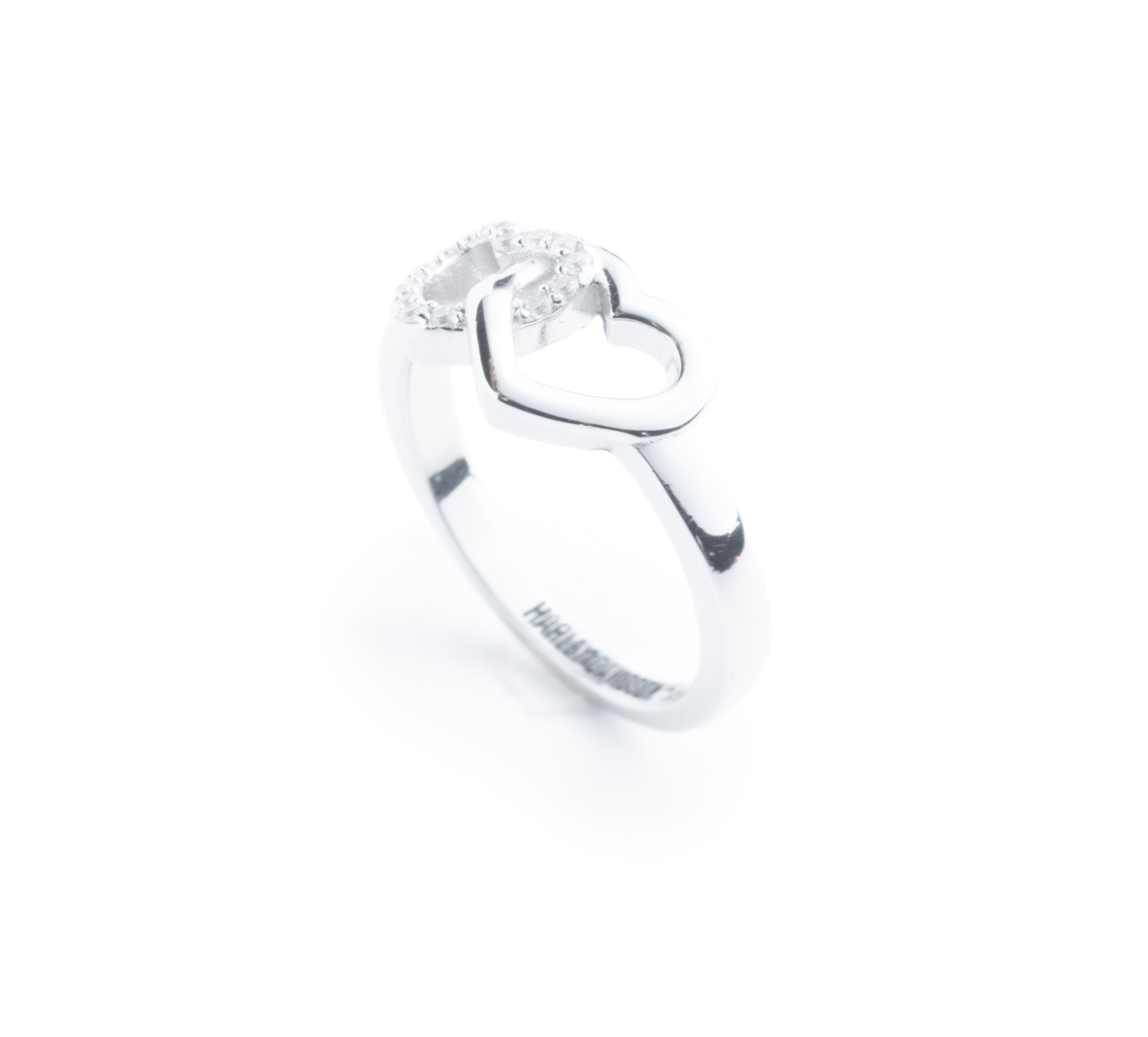 Women's Sterling Silver Double Heart Ring