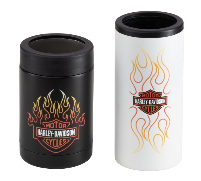 Bar & Shield Flames Stainless Can Cooler Set 1