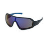 Blistering Sport Shield Sunglasses, Blue Frame, Blue Mirror