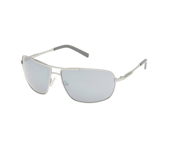 Casual Aviator Sunglasses, Silver Frame, Smoke with Silver Lens 1