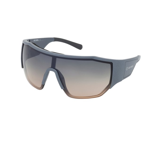 Sisterhood Sport Shield Sunglasses, Pearlized Grey Frame, Smoke to Tan Lens 1