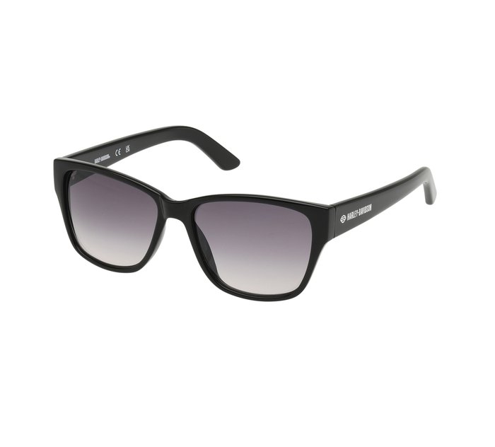 Casual Wayfarer Sunglasses, Black Frame with Smoke Gradient Lens 1