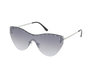 Casual Cat-Eye Sunglasses, Silver Frame with Silver Mirror