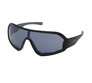 Blistering Sport Shield Sunglasses, Black Frame, Solid Smoke