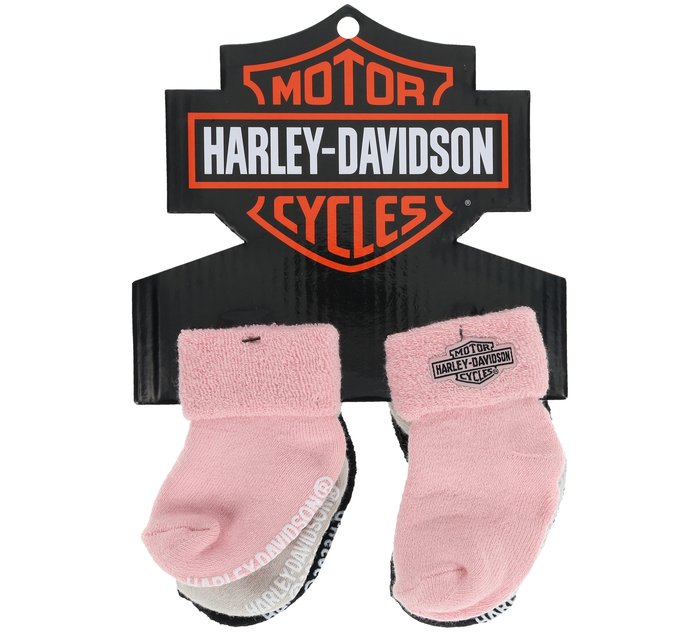 Infant Girls 3 Pack Socks in Dusty Pink / Vintage Cream 1