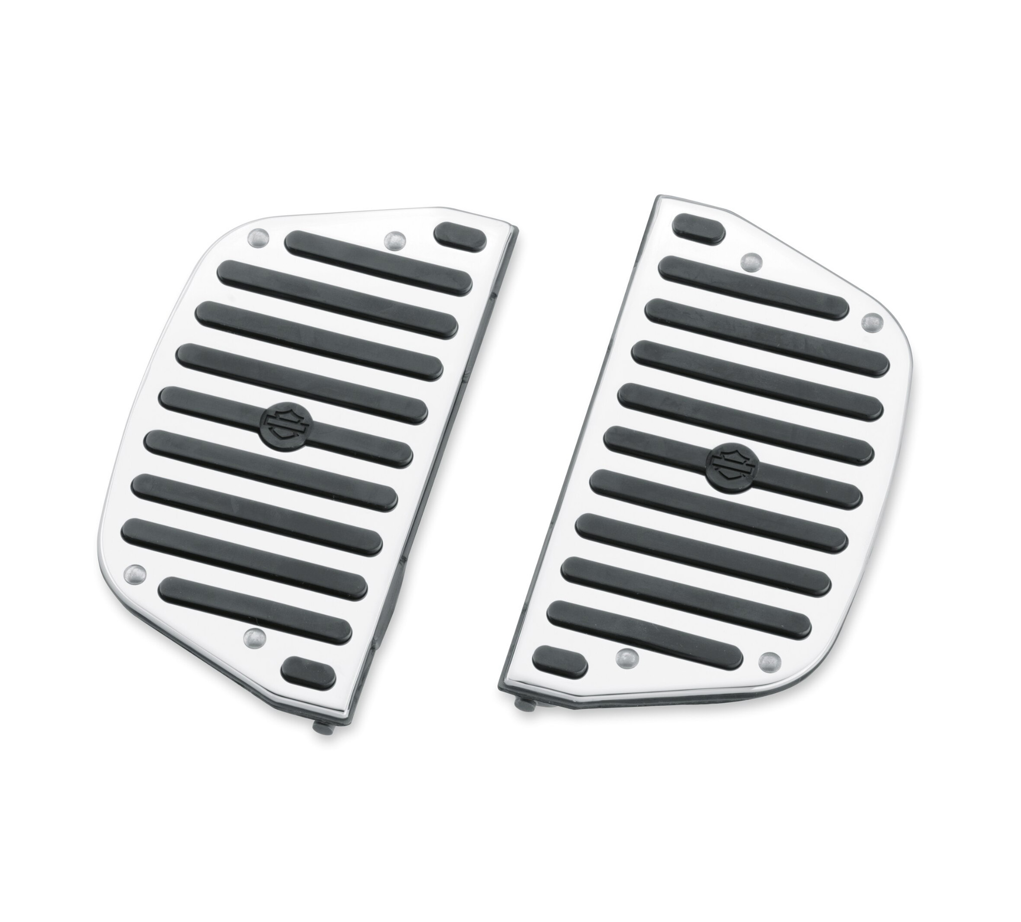 Chrome and Rubber Rider Footboard Inserts - Traditional Shape