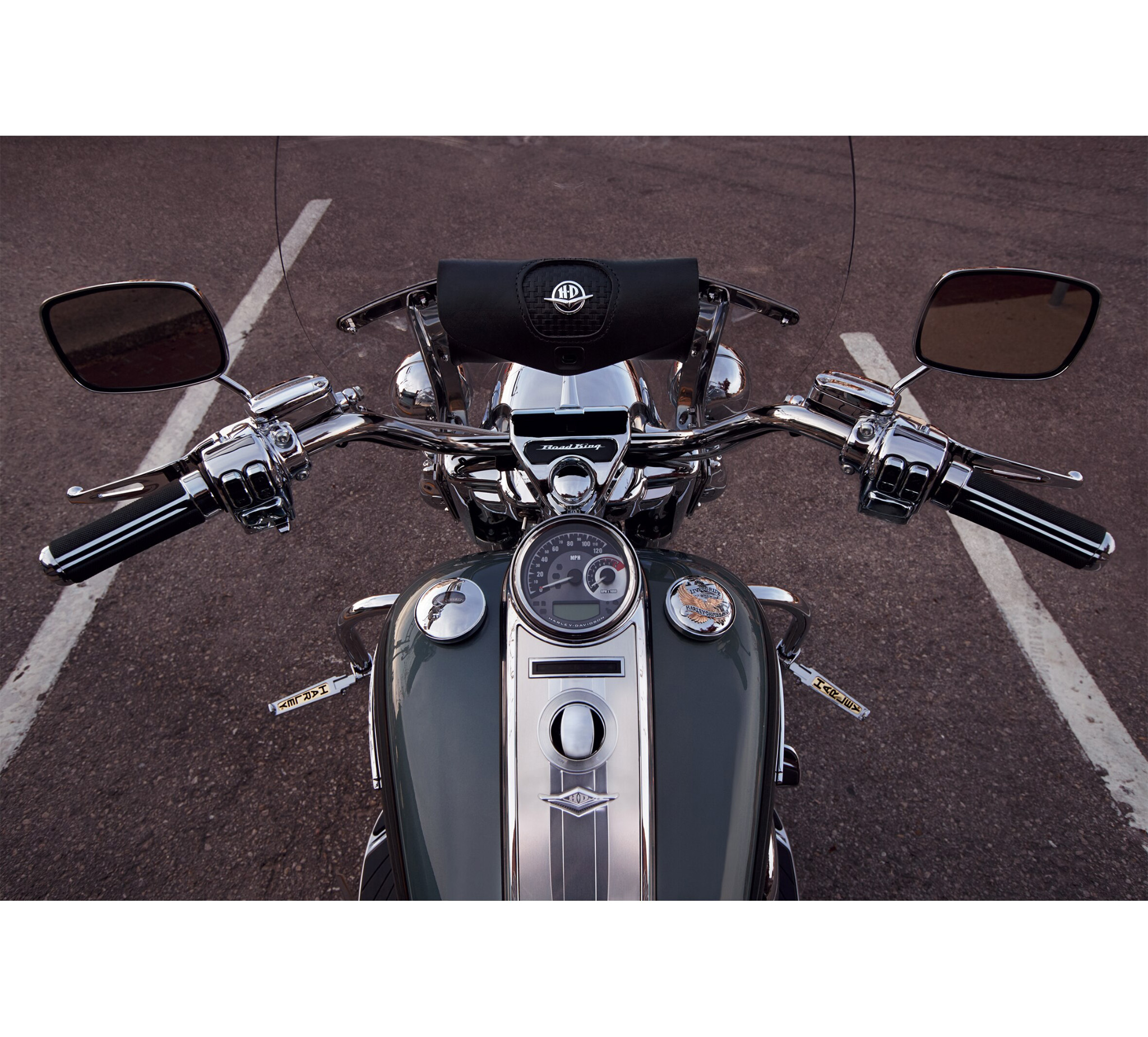 Mini sacoche de pare brise en cuir Road King Classic Harley