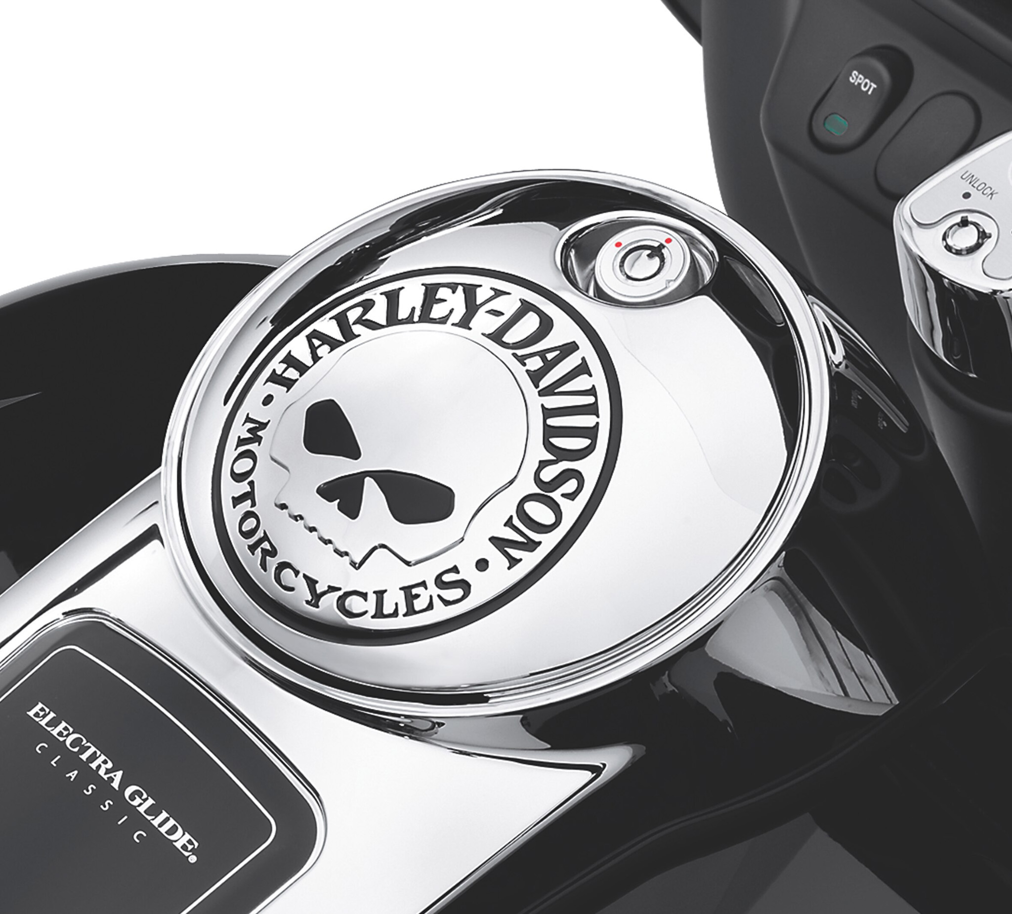 Willie G Skull Tankkonsolenklappe 61308-09A | Harley-Davidson DE