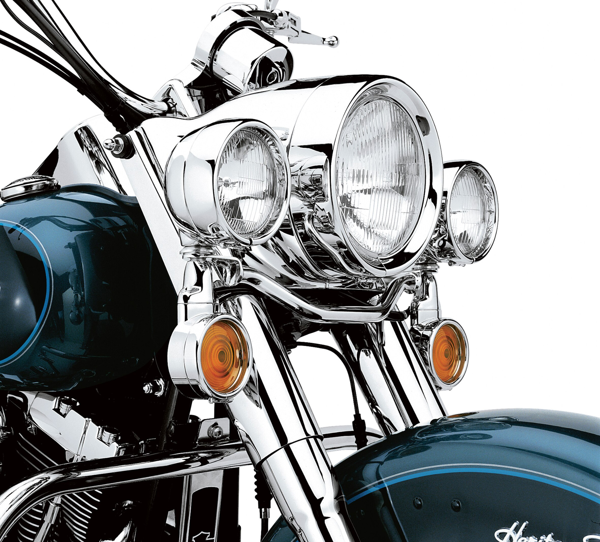 EJ.life Couverture de phare de moto Couvre-anneau de garniture de phare de  moto noir de 7 'pour FLD Trike Road King