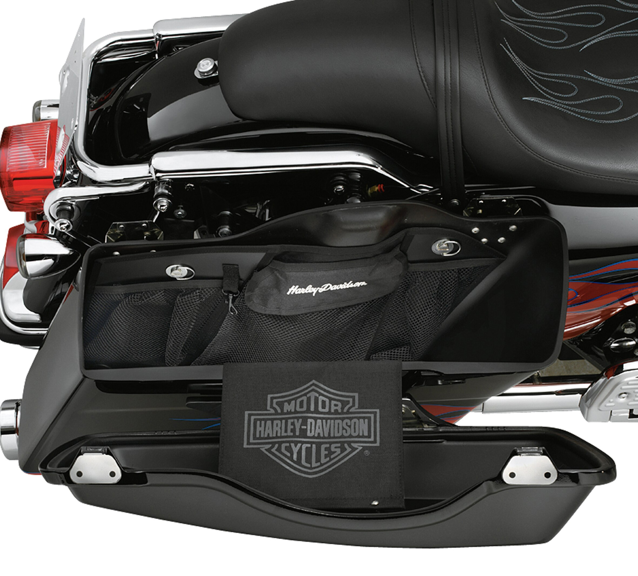 harley saddlebag storage rack