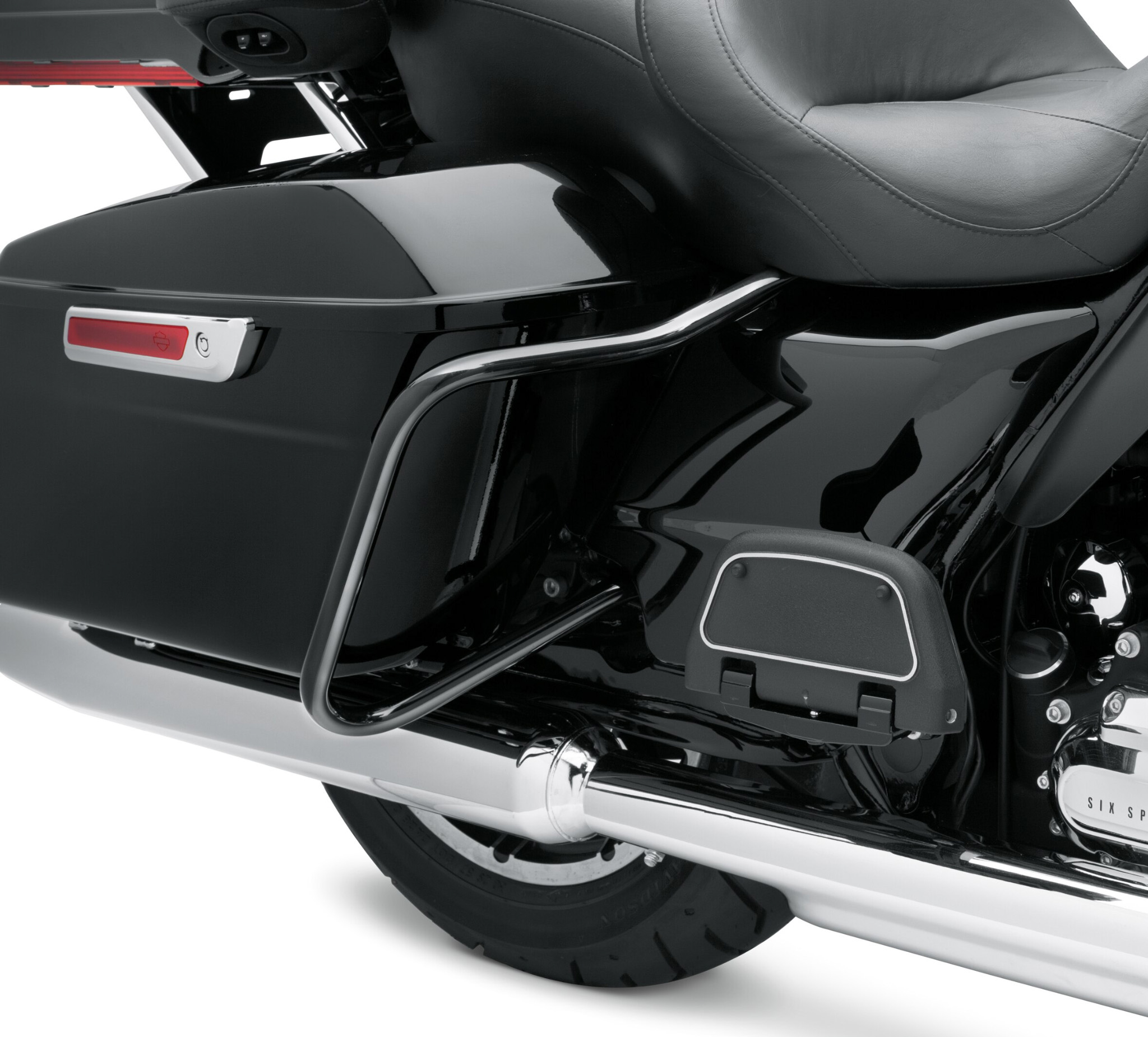 Gloss Black Rear Saddlebag Guards 90200791 | Harley-Davidson Europe